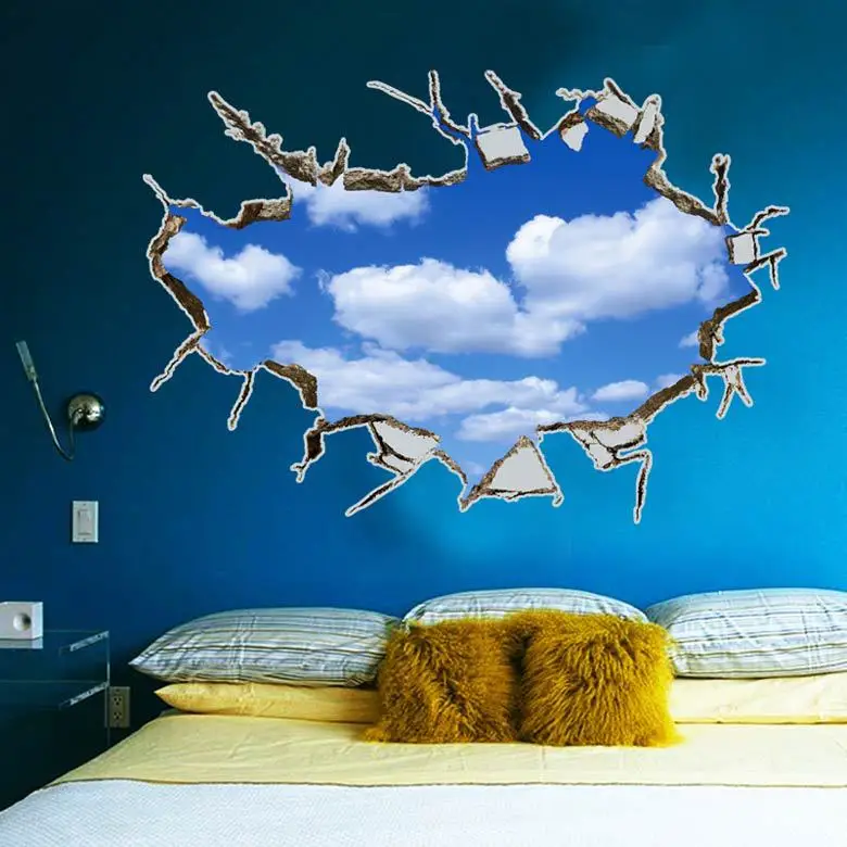 Sky Clouds 3D Ceiling Stickers PVC Material Wall Stickers DIY Floor Decals for Kids Rooms Living