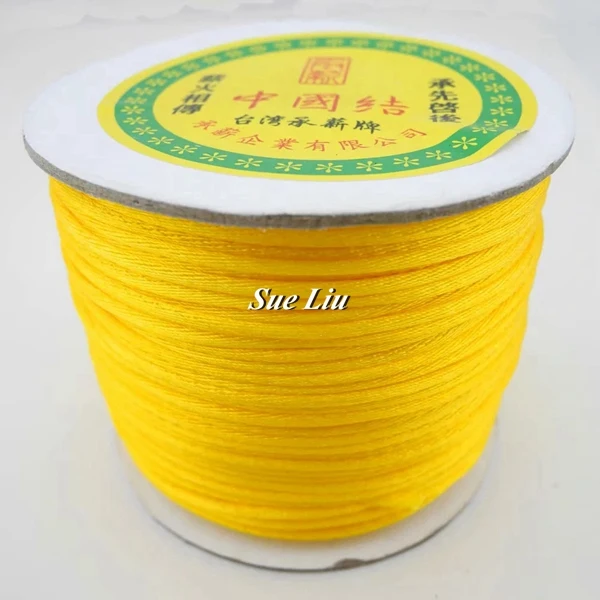 Lemon Yellow CX543 2 мм 38-цвет, сатиновый шнур, китайский узел, бисероплетение, шнур для детских силиконовых прорезывателей, ожерелье из бисера: нейлоновая 100yd катушка NCN6S - Цвет: Lemon Yellow CX543