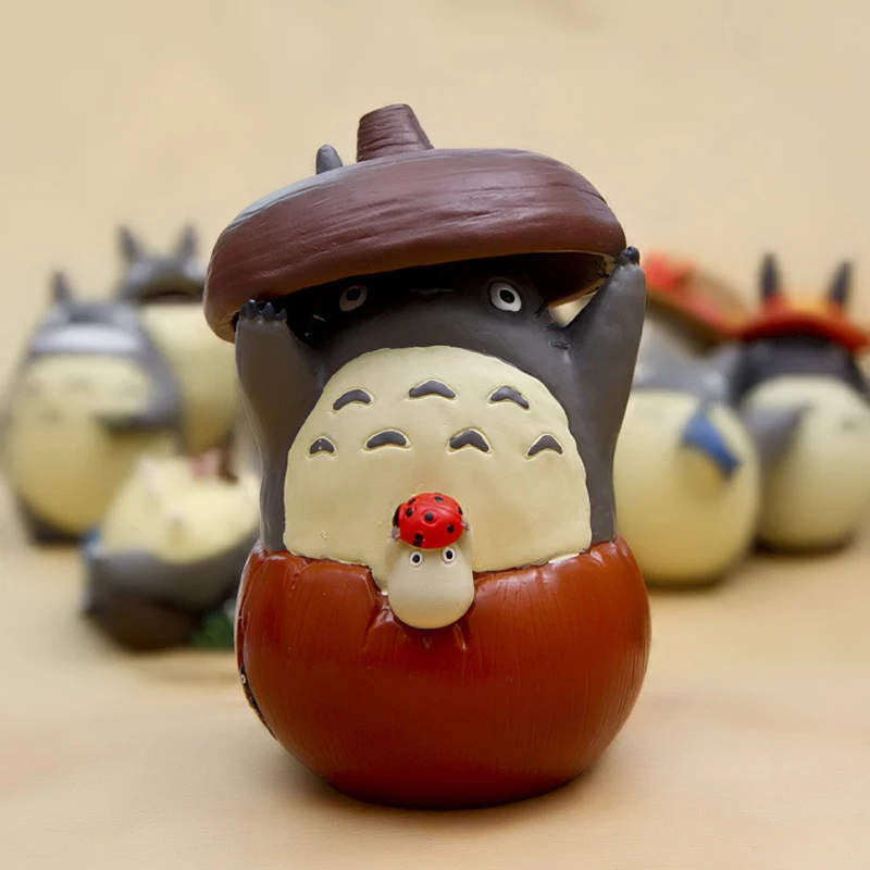 10 см Хаяо Миядзаки Мой сосед Тоторо аниме Рисунок игрушки смолы фигурку игрушки Коллекция Модель игрушки для домашнего декора