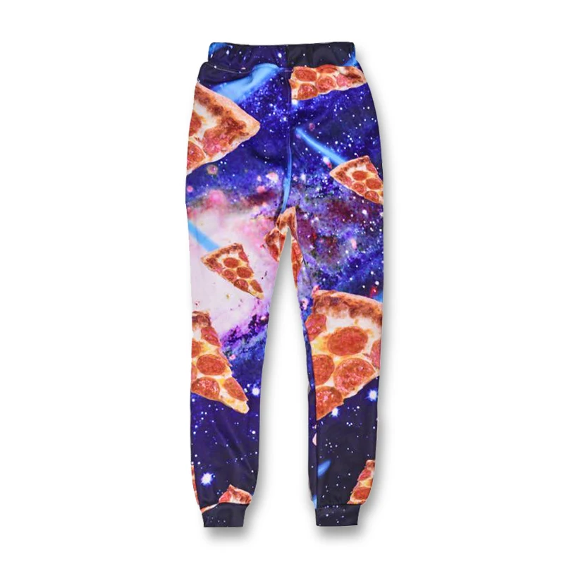 Повседневные штаны мужские женский для фитнеса брюки Harajuku Galaxy Space Pizza 3D принт пот шаровары брюки хип-хоп джоггеры тренировочные брюки