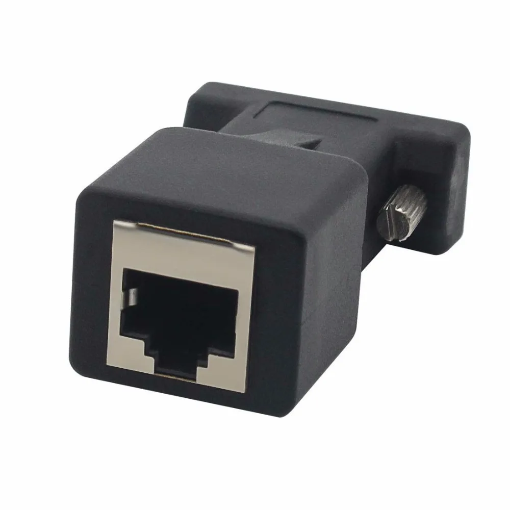 Расширитель порта VGA конвертер адаптер Cat5/Cat6/RJ45, DB9 9-контактный разъем VGA 9 контактный разъем для RJ45 Женский Разъем сетевого кабеля 2 шт./лот