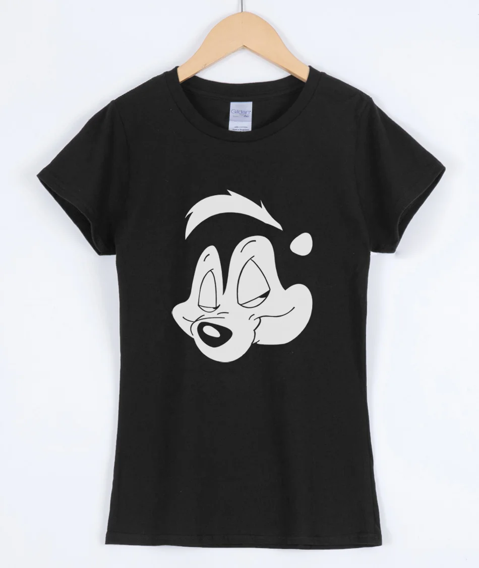 Модные топы 2018 лето новый хлопок Pepe Le Pew футболка Женская музыка в стиле Рок Панк Топ Футболка Kawaii аниме женская футболка леди