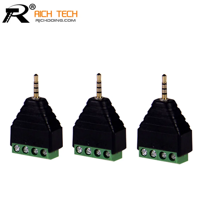 Video AV Balun 2 5mm 4 Pole Stereo Male to AV Screw Terminal Stereo Jack 2