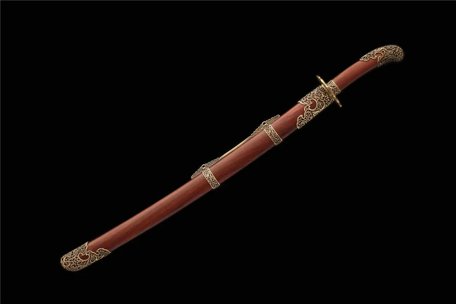 Asian Sabre Dao Sword Katana Damascus Steel Sharp Chinese KungFu Qing Knives Redwood Sheath Full Tang