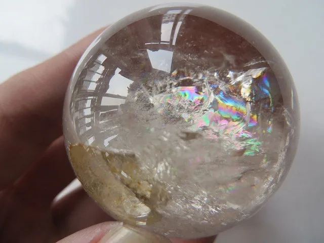 Природный дымчатый кварц радуги круглые кристаллы Orb Исцеление 117 г
