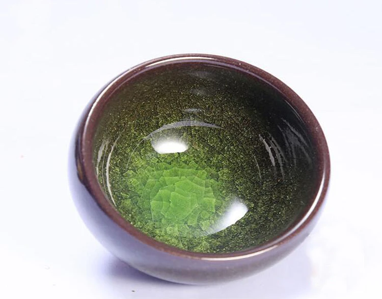 

Jianzhan Ice Crack Handcrafted Matcha Tea Bowl Green Chinese Porcelain
