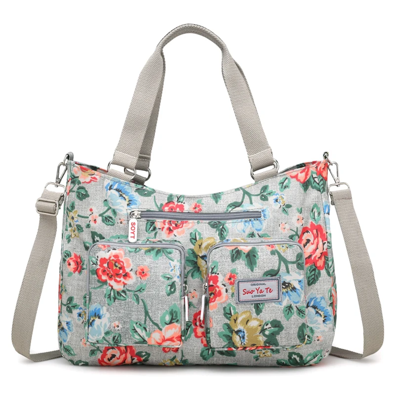 

SOTY 2018 New Fashion Handbags Nylon Flowers Shoulder Crossbody Bags Women bag Floral soft small bag Messenger Bags Casual Tote