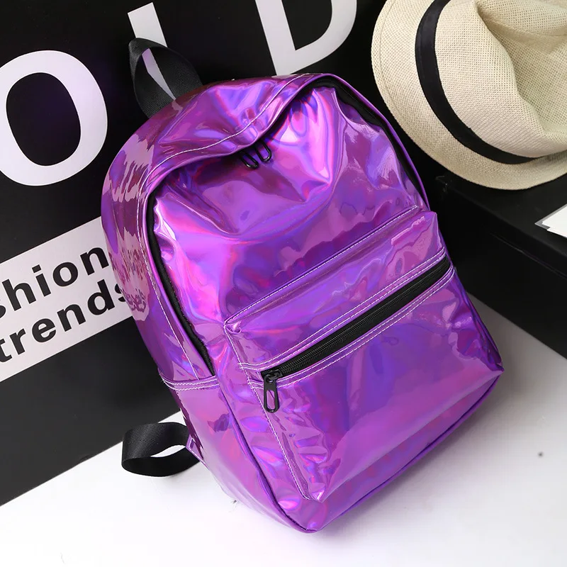 Coreano holograma, Mochila de cuero de las mujeres mochilas para adolescentes chicas Casual estudiante bolsas de hombro Mochila Coreano holograma, Mochila de cuero de las mujeres mochilas para adolescentes chicas Casual estudiante bolsas de hombro Mochila