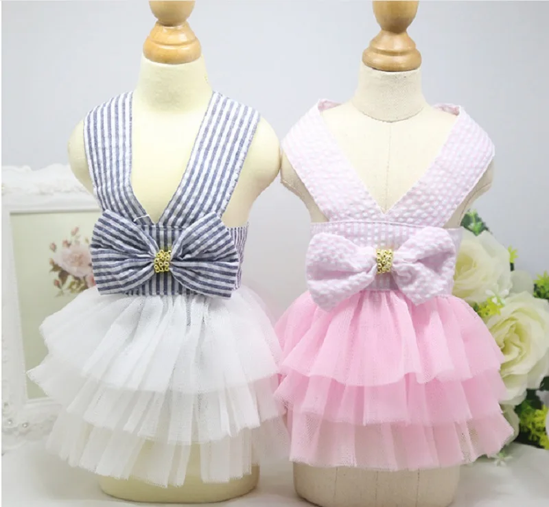 Fd24 Sweety Pet платье принцессы собака полосатый слинг завеса сезон: весна–лето собака юбка Одежда Костюм Одежда