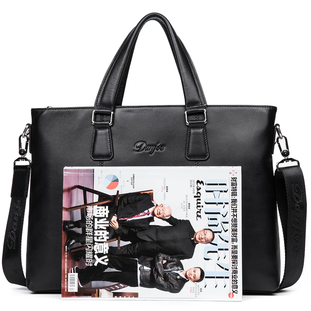 DANJUE модные из натуральной кожи Портфели Для мужчин Бизнес сумки мужской большой Ёмкость Марка Сумка Черный Новый Человек ноутбук сумки