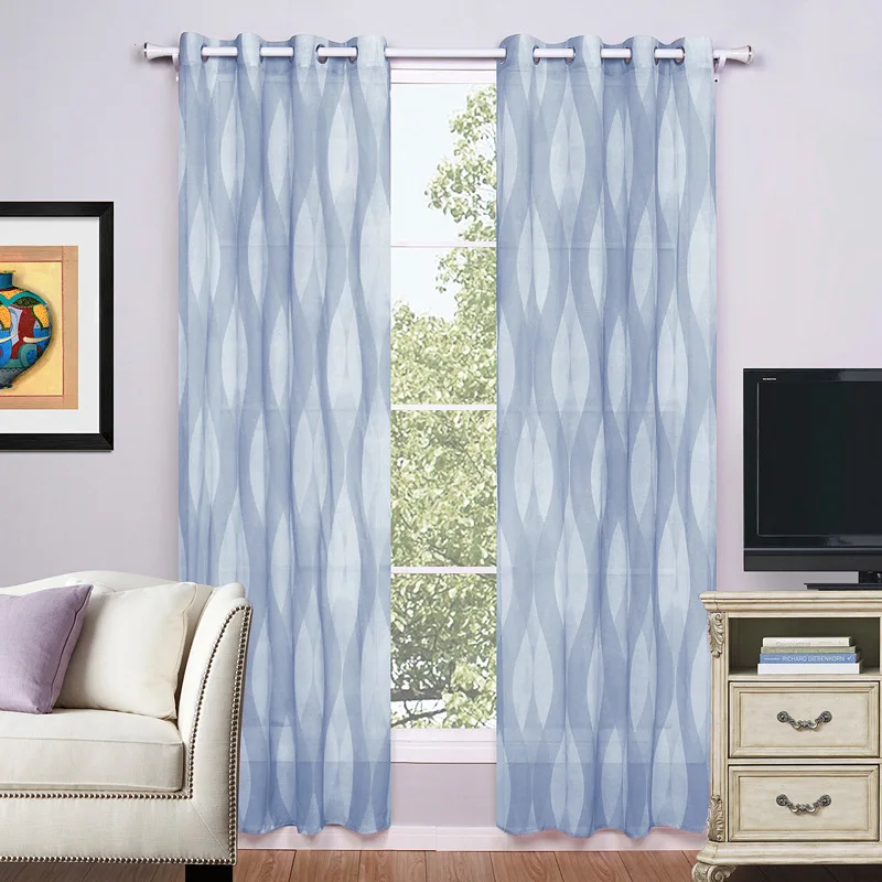 Sunnyrain 1 из геометрических волна свежего styple Sheer Шторы для Спальня шторы для детской комнаты Три Цвета доступны