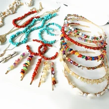 ZA повязка для волос из натурального камня с искусственным жемчугом для женщин, украшения для волос с морскими ракушками, подарок на свадьбу