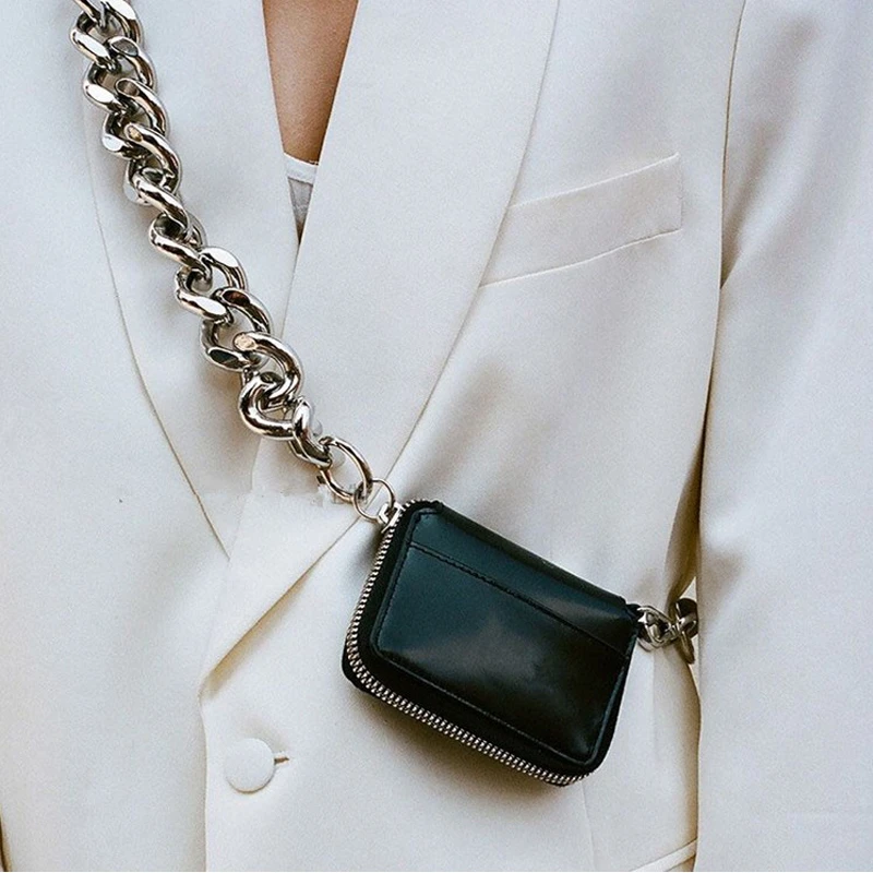 white bag silver chain