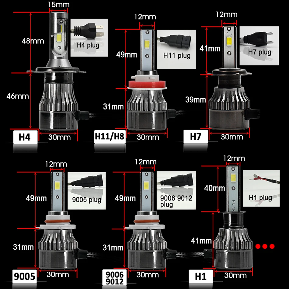 CNSUNNY светильник COB H7 светодиодный H4 H11 H8 H1 9005 9006 HB3 HB4 H3 881 Авто головного средства ухода за кожей Шеи Светильник лампы 72W фары для 12000Lm 6500K 4300K светодиодный автомобильный светильник для укладки волос