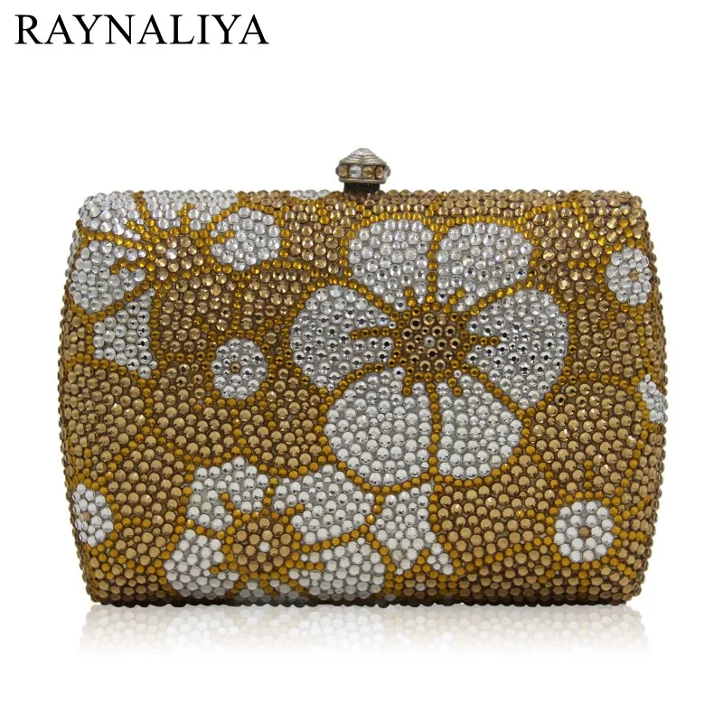 

2017 New Arrival Limited Gorgeous Crystal Evening Clutch Purse For Woman Hand Bag With Floral Patterns Rhinestone Smyzh-e0332