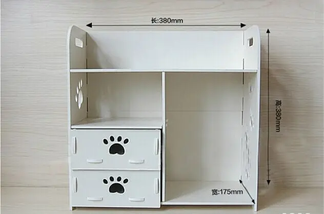 Home Desktop DIY Wooden Storage Box For Cosmetics Makeup