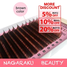 NAGARAKU, высокое качество, Коричневые Ресницы, норковые ресницы, накладные ресницы, искусственные Индивидуальные ресницы, ресницы, наращивание ресниц