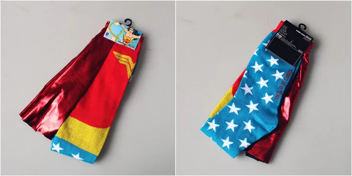 Takerlama Wonder Woman накидка до колена Носки для девочек Чулки для женщин красные, синие-вязать на мысе Косплэй яркий плащ хлопок теленка Носки для девочек
