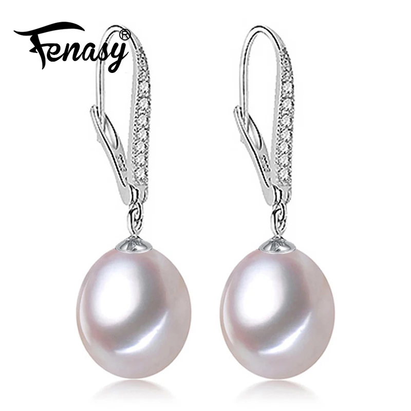 FENASY жемчужные серьги, жемчужные с 925 пробы серебряные серьги, подарок на свадьбу, день рождения, ювелирные изделия для женщин, длинные модные серьги