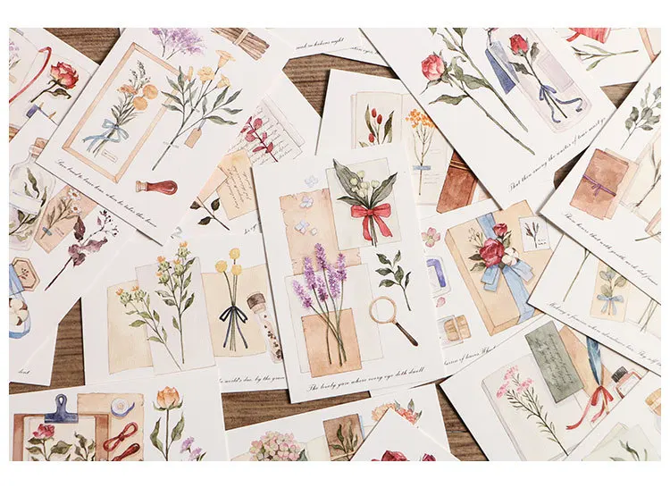 5,2*8 см 54 шт. Mini Card DIY цветок подарок для вас тема Многофункциональный Скрапбукинг Craft Бумага DIY украшения подарок сообщение карта