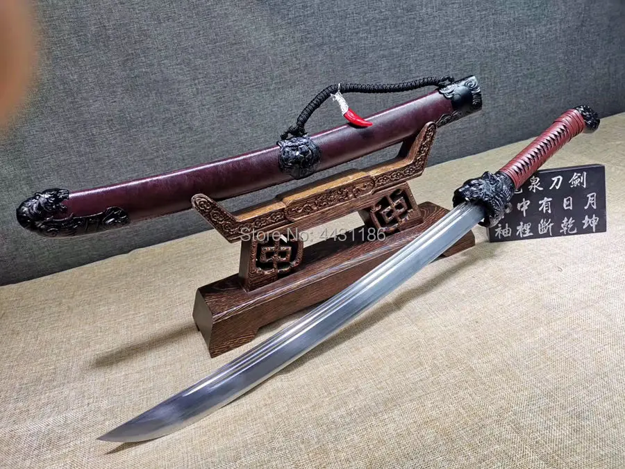 Для китайского кунг-фу голова тигра Da Dao WuShu Broadsword меч 1095 высокоуглеродистой стали лезвие острый Азиатский нож боевой меч