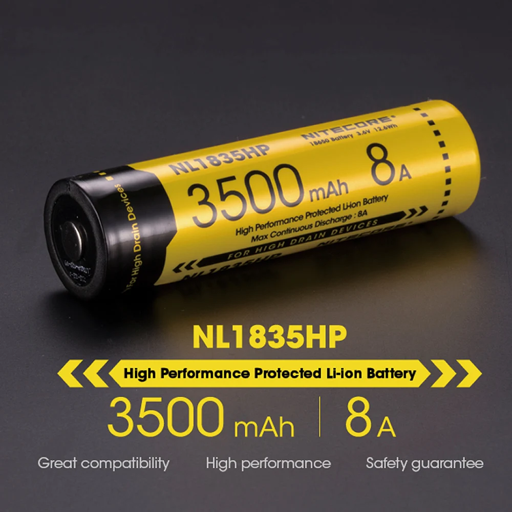 NITECORE NL1835HP 8A 3500 мАч перезаряжаемая батарея с пустым металлическим корпусом чехол только для транспортировки, внешний аккумулятор не может работать