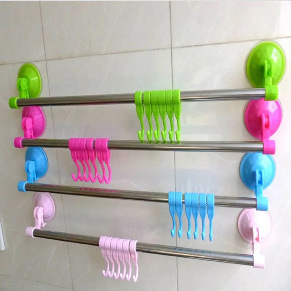 Super strong suction cup towel rack Storage Shelf kitchen bathroom