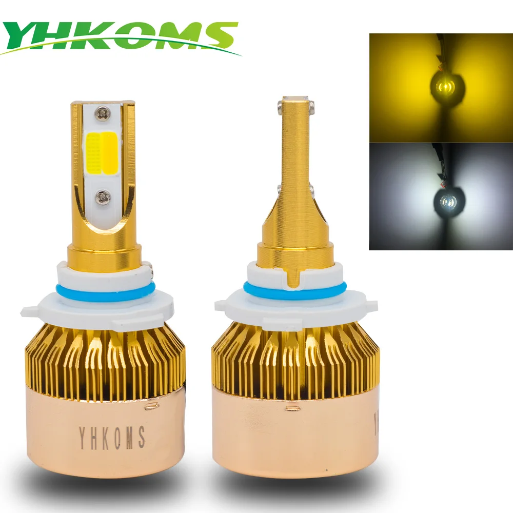 YHKOMS Авто H11 светодиодный лампы H7 светодиодный 9005/HB3 9006/HB4 Автомобильные фары H4 H8 H1 H3 880 881 H27 3000 K 6000 К авто светодиодный свет лампы 12 V