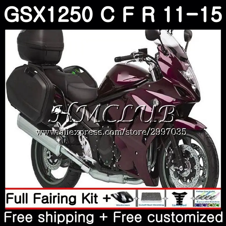 Обтекатель для SUZUKI винно-Красного цвета Bandit GSX1250F GSXF1250 2011 2012 2013 45HC. 6 GSX1250 C GSX1250FA GSX1250C, 11, 12, 13, 14, 15 лет
