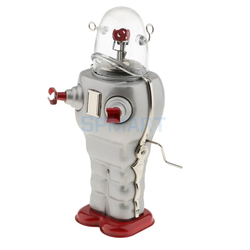 Vintage Space Robot Model Wind-up Clockwork Tin Toys Collection Gifts for Kids Children Adult