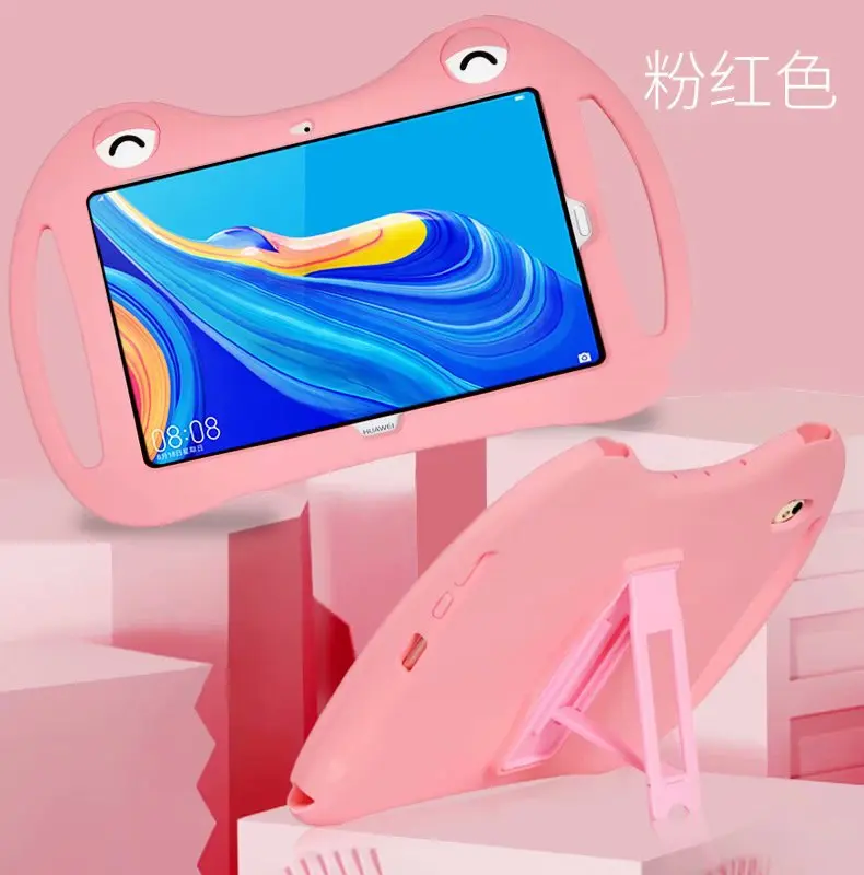 Для huawei Mediapad M6 10,"(PRO) VRD-L09 роскошный мягкий силиконовый чехол для планшета с подставкой+ ручка - Цвет: Розовый