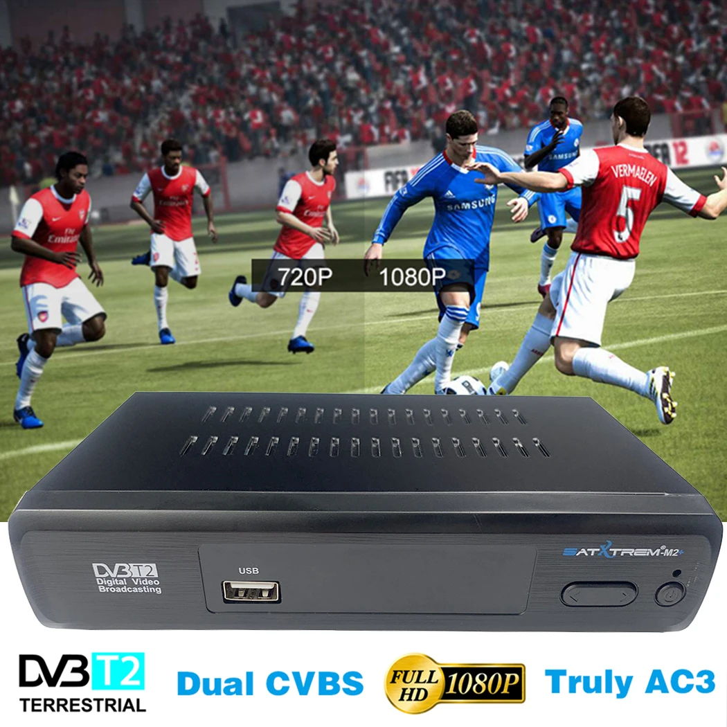 Satxtrem M2 Plus DVB-T2 TV Tuner DVB T2 With Wifi Satellite Receiver DVBT2 Vga Satellite Decoder TV Box Support AC3 PVR EPG USB