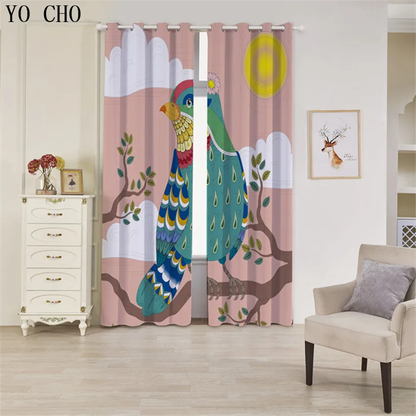 YO CHO белый журавль 3d gordijnentule Brid занавески для спальни гостиной kinder gordijnen slaapkamer