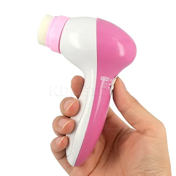 

6 In 1 Electric Facial Deep Cleaner Multifunction Massager Relief Pore Exfoliator Beauty Care Brush Sponge Cleansing Set