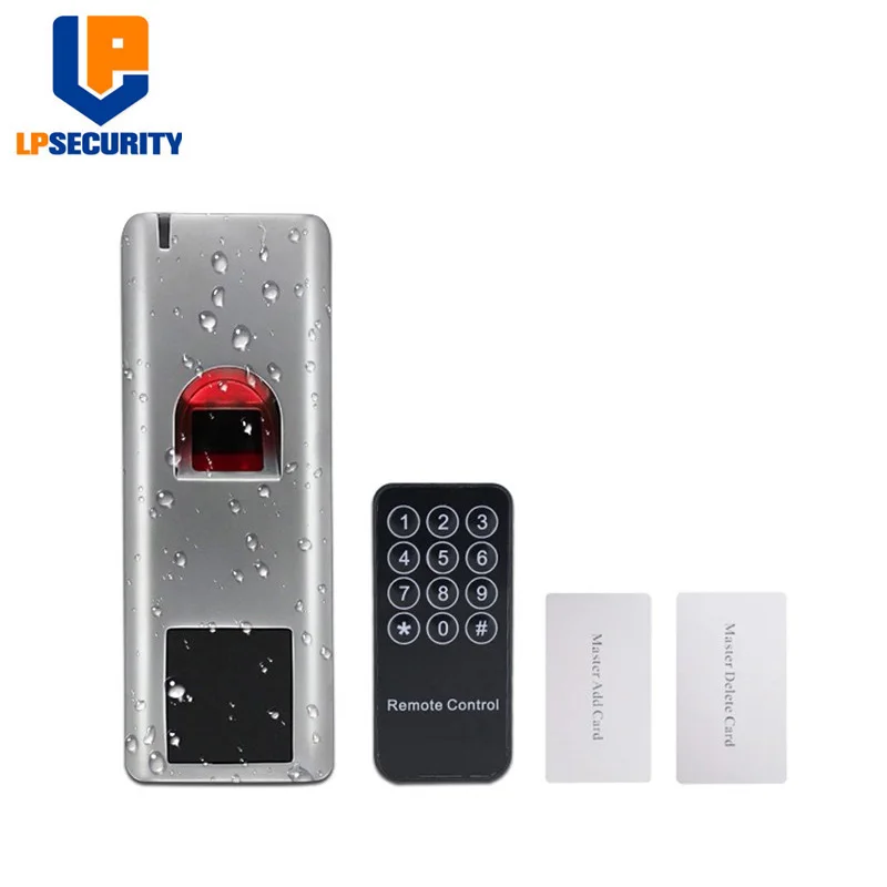 LPSECURITY водонепроницаемый IP66 контроль доступа отпечатков пальцев с пультом дистанционного управления и 100 идентификационные бирки опционально
