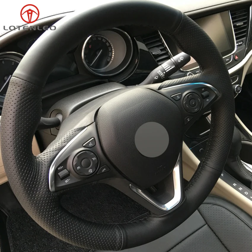 LQTENLEO черная искусственная кожа DIY автомобильный чехол на руль для Buick envision 2013- Verano- Regal