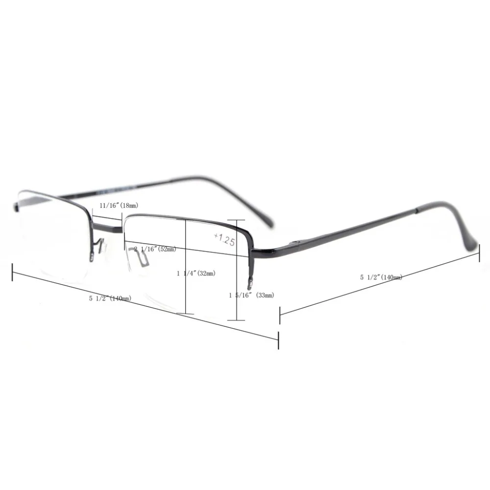 HR16011 микс Eyekepper 3-pack-ридеры Пружинные шарниры половинной Оправа очков для чтения+ 0,5/0,75/1,0/1,25/1,5/1,75/2,0/2,25/2,5/2,75/3/3,5/4