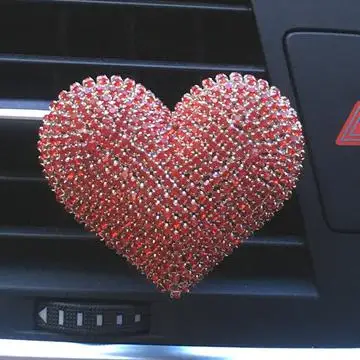 Изысканный Алмазный автомобильный освежитель воздуха, Изысканная форма бриллианта, дамские Автомобильные украшения для кондиционирования воздуха, духи в виде сердца, автомобильный парфюм - Название цвета: B