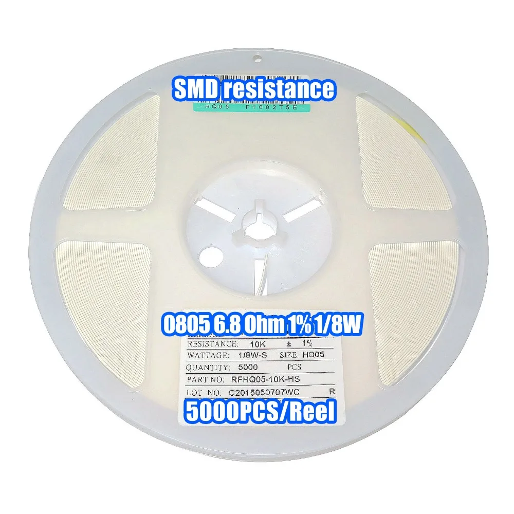 1 Катушка 0805 6.8R 6,8 Ом 1% 1/8 Вт SMD сопротивление 5000 шт/катушка