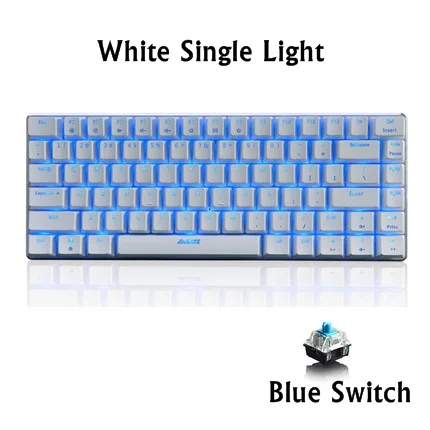Ajazz AK33 82 клавишная панель из сплава USB Проводная Подсветка Механическая игровая клавиатура синяя/черная ось со съемным кабелем - Цвет: OPTION 6