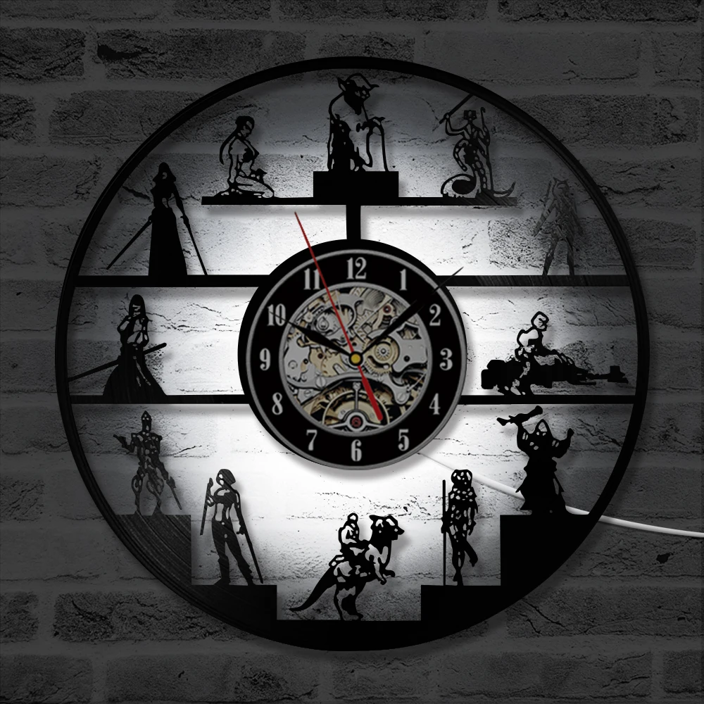 Günstig Cartoon Thema CD Rekord Wanduhr Star Wars Kunst Vinyl Record Wanduhr Runde Hohl Hause Decor Hängende LED Wand uhr