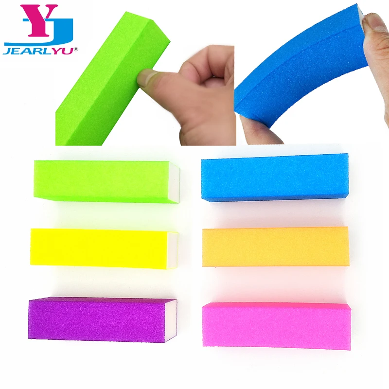 

10Pcs Spomge Nail Buffer Mixed Color Professional Buffer Polish Washable Shaped Nail File Manicure Tools