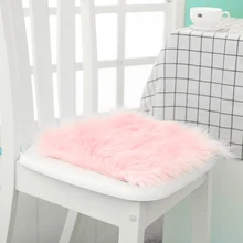 Горячая Распродажа, чехол для стула из искусственной овчины, 3 цвета, теплый ворсистый шерстяной ковер, подушка для сиденья, длинная кожа, мех, простые пушистые коврики, моющиеся