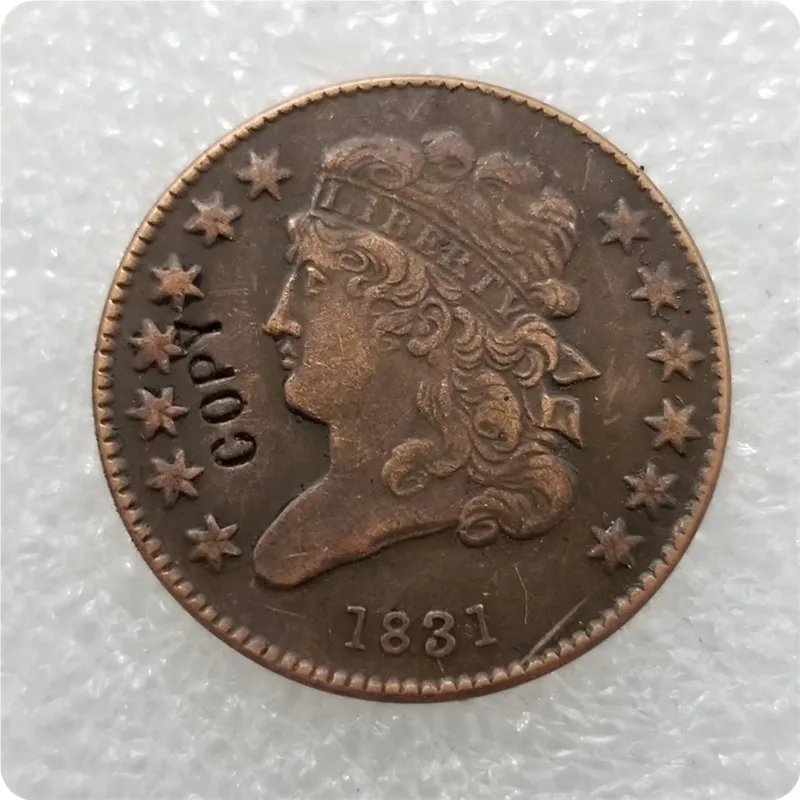 1831 США 1809-1836 классический головы пол-цента копии монет - Цвет: 1831