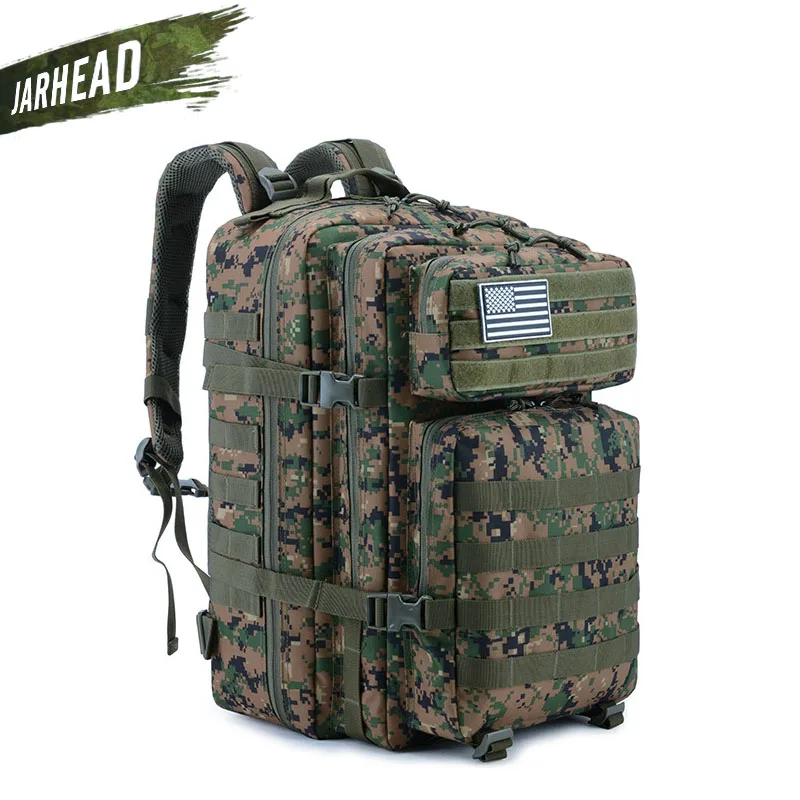 JUNGLE DIGITAL Большой емкости мужские армейские тактические рюкзаки Camo Военные штурмовые сумки для улицы 3P EDC Molle пакет для треккинга кемпинга охоты - Цвет: JUNGLE DIGITAL