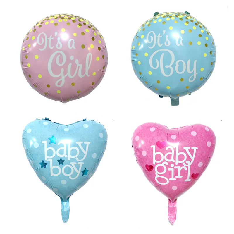 

1pcs 18 inch Baby boy girl balloon children birthday party decoration kids baby shower it is boy girl Helium balloon globos
