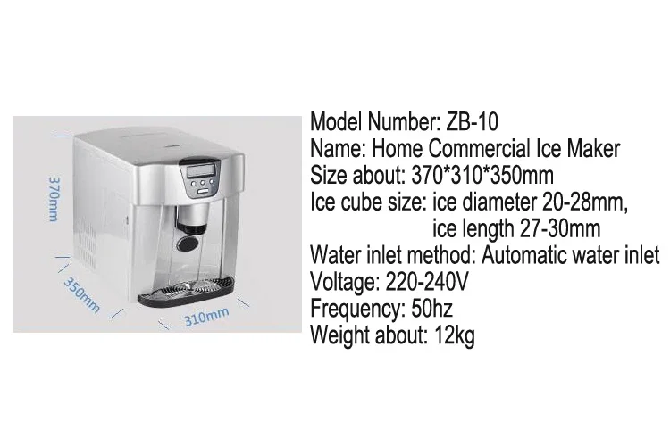 Электрический Ледогенератор ZB-10 охладитель воды двойного назначения автомат для льда Функция холодной воды автоматический вход воды 220-240