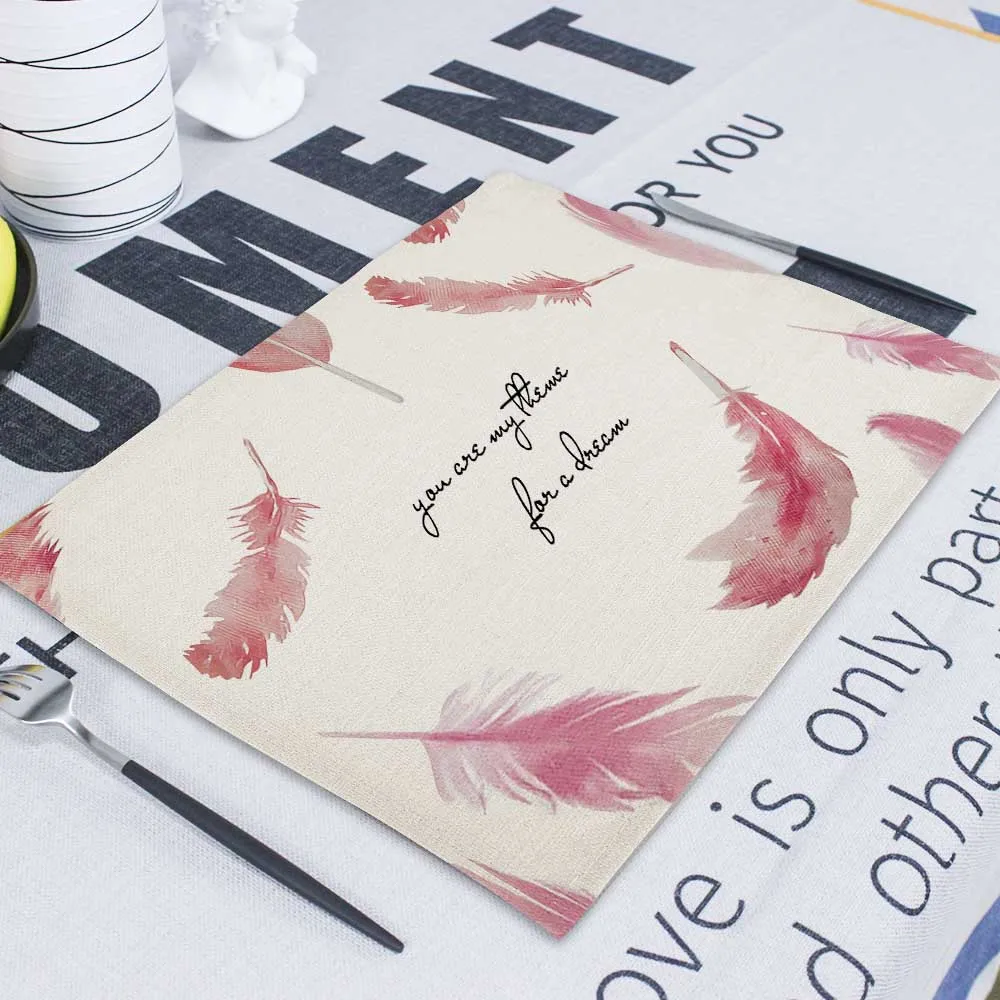 Flamingo Napkin 42X32Cm Linen Tea Towel Rectangle Decorative Paper Napkins Fabric Kitchen Napkins On The Table Mats For Weddings