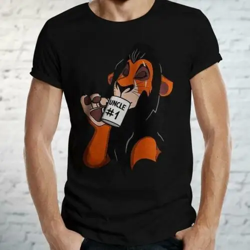 Король Лев шрам дядюшка No 1 день отца футболка черный хлопок для мужчин женщин