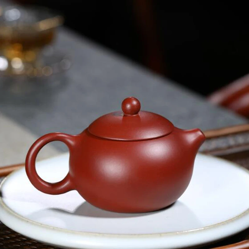 Чистые ручные принадлежности для чайника Dahongpao Zhu глиняный шар отверстие маленький простой 150 мл Кунг фу чайник Си Ши домашний заварник